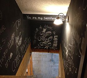 chalkboard paint in the stairwell, chalk paint, chalkboard paint, paint colors, painting, wall decor