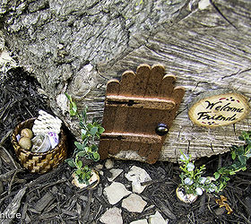 a pixie dusted stump, container gardening, gardening, seasonal holiday d cor, phase 3 the girls take over and addd a treasure box to give to the fairy