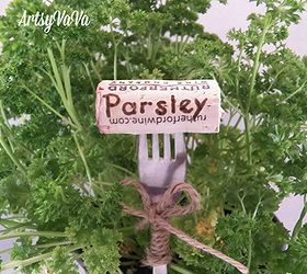 fork and cork plant markers, crafts, gardening