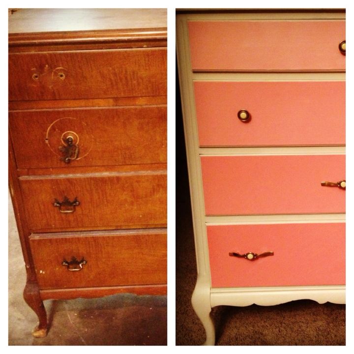 painting furniture, painted furniture, Ombre dresser for my daughter