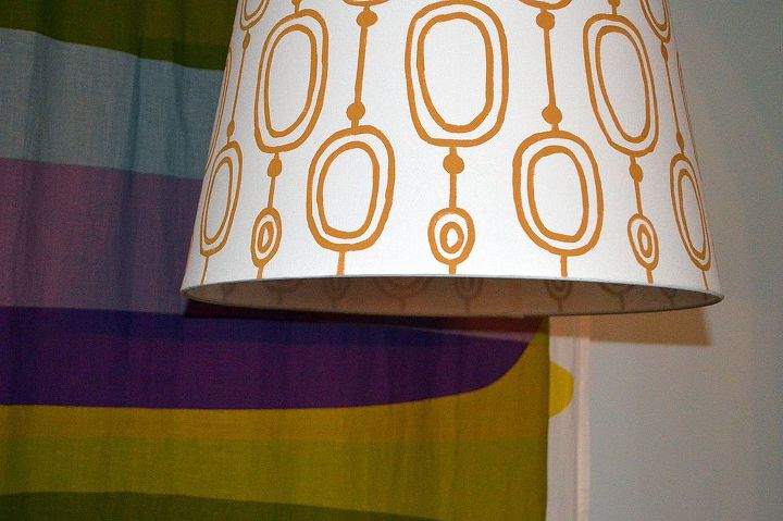 diy hand painted ikea lampshade, home decor, painted furniture, Close Up