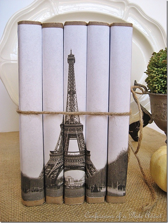 my linen and burlap eiffel tower pillow with free graphic, crafts, home decor, A link to instructions for this book bundle can be found on the post