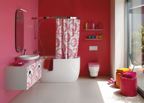 go pink, bathroom ideas, home decor