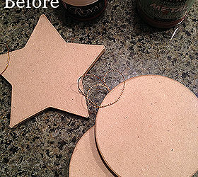 stenciled christmas tree ornaments, christmas decorations, crafts, seasonal holiday decor, The ornaments before Plain unfinished paper mache Their flat surfaces are easy to stencil