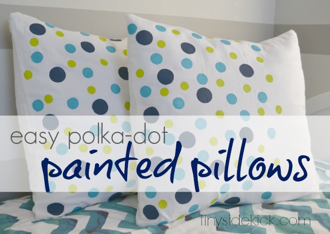 easy polka dot painted pillows, bedroom ideas, crafts, home decor, painting