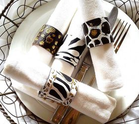 africa leather napkin rings, crafts, home decor, leather twine free hand painted