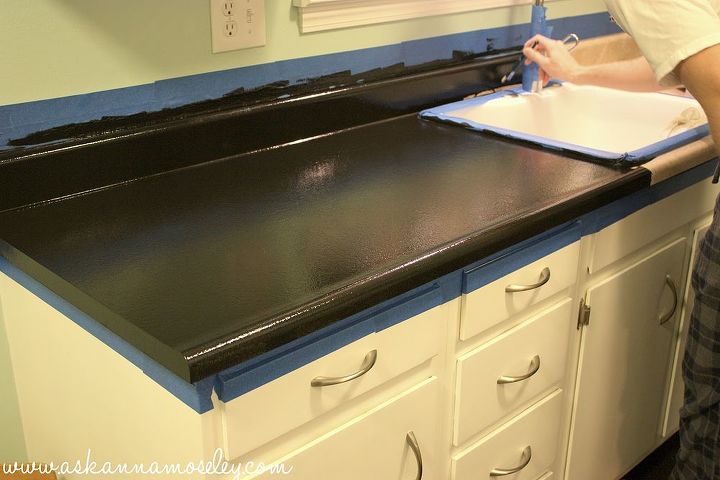 redone countertops with giani granite countertops paint, countertops, painting