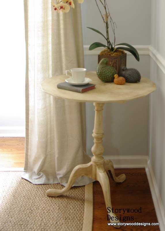 trash to treasure rescuing a pie crust tilt top table from the dump, painted furniture, Pie Crust table transformed
