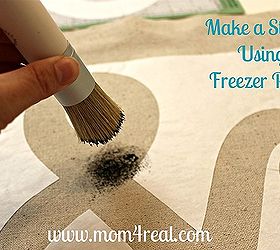 make and stencil a pillow using freezer paper, crafts, Dab paint on fabric using stencil brush