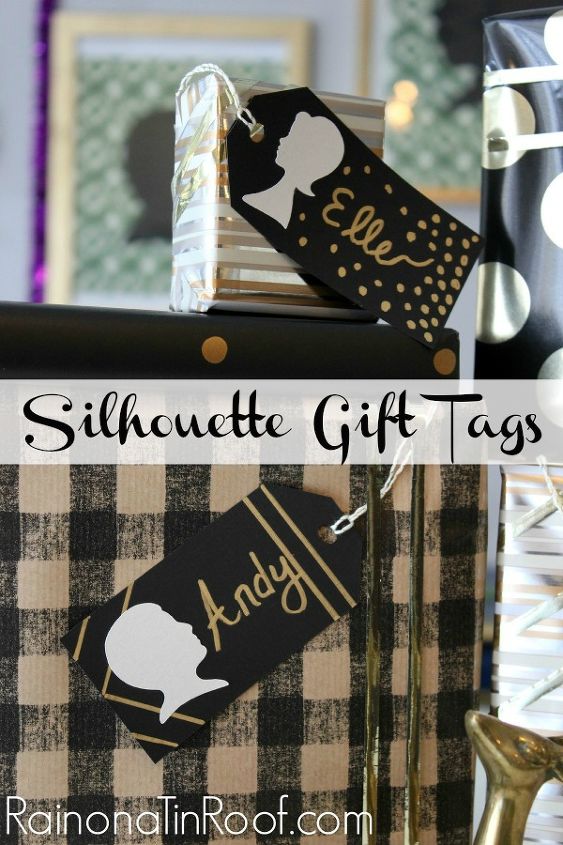 silhouette gift tags, crafts, seasonal holiday decor, Silhouette gifts tags for him and her