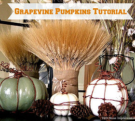 diy grapevine pumpkins, crafts, seasonal holiday decor