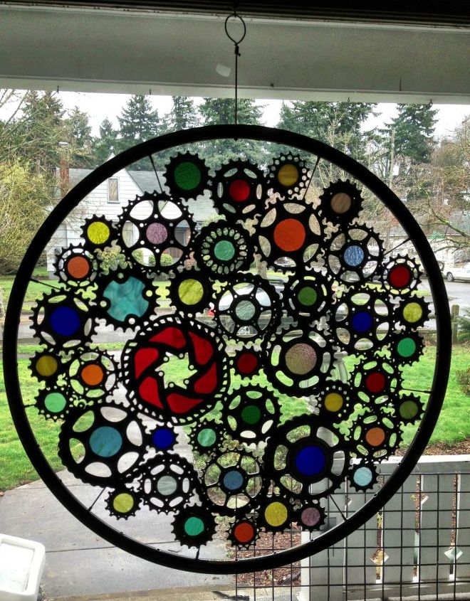 this artist from portland oregon uses reuse to create his art from bicycle, crafts, repurposing upcycling, This is reuse art from a local Portland artist he creates art from reusing bicycle parts His name is Viello Gioelli