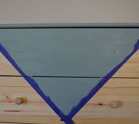 upcycled geometric dresser, painted furniture, Next I painted inside the taped area