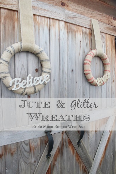 jute and glitter wreaths, christmas decorations, crafts, seasonal holiday decor, Jute glitter wreaths