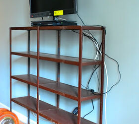recycled industrial shelves, painted furniture, shelving ideas