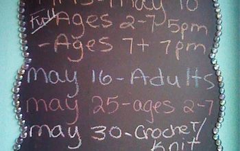 Class / Event Schedule, Headboard Idea.....With Chalkboard Paint