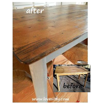 flip your dining table top for a rustic reclaimed look, painted furniture, rustic furniture