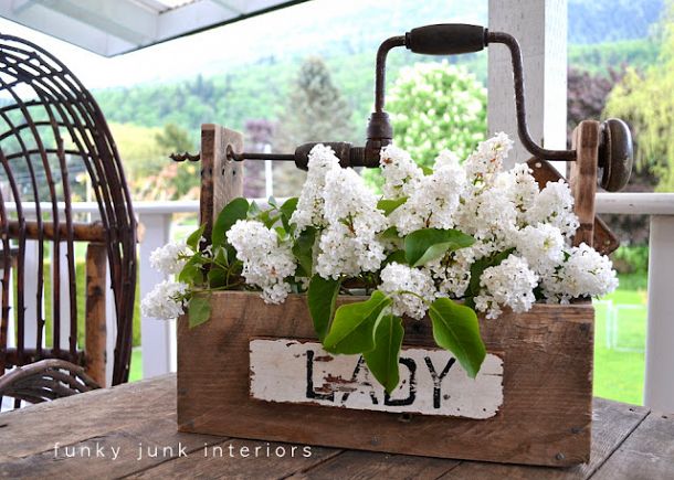 how to grow your garden with junk, flowers, gardening, outdoor living, repurposing upcycling, This drill handled toolbox is perfect for fresh cut flowers from the garden
