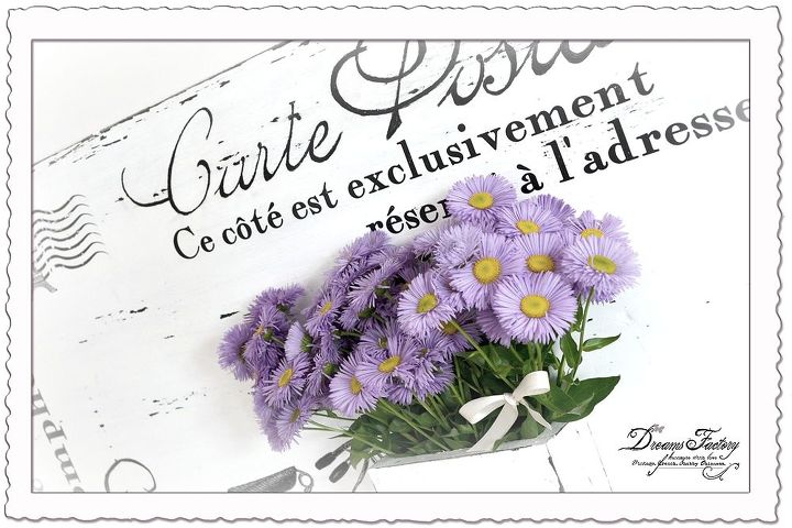 shabby french postcard sign with a 3d flower box, crafts