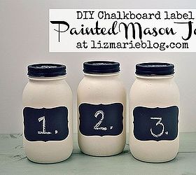 diy chalkboard label painted mason jars, chalkboard paint, crafts, electrical, mason jars, storage ideas