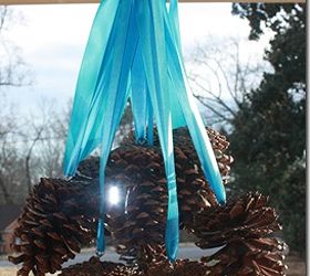 pine cone door decoration, crafts, seasonal holiday decor, Our door is glass and this looks just as pretty from the back