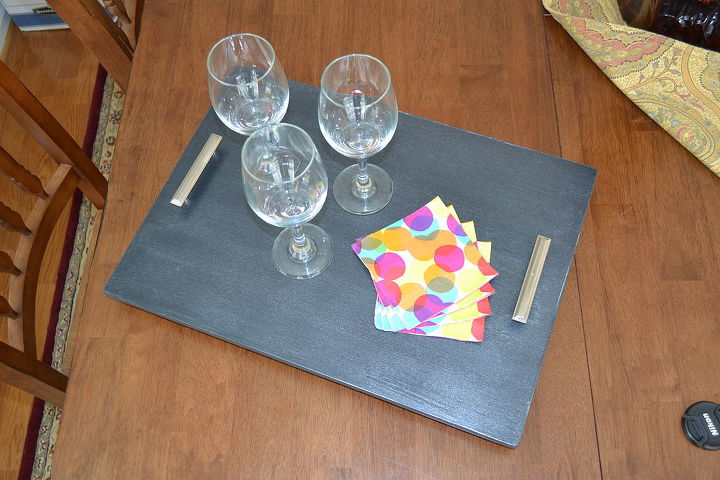 handmade serving tray, crafts, home decor, Top view of the tray