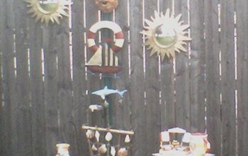 Started Decorating Our Wood Fence in the Back Yard -