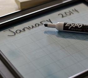 diy dry erase picture frame calendar, crafts, repurposing upcycling, Write directly on the glass with a dry erase marker
