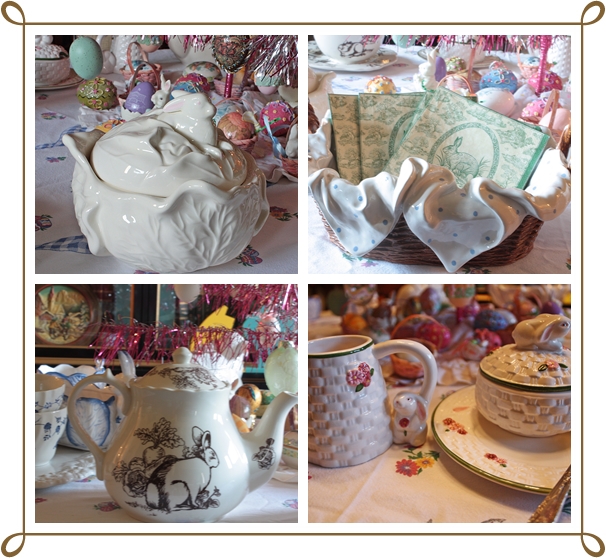 an easter season tea party at, easter decorations, seasonal holiday d cor, Bunnies hop all over the table