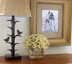 how to make a burlap mat for a picture, crafts, home decor, Add to the frame behind glass Enjoy