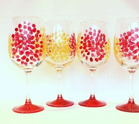 painted wine glass by brushes with a view, painting, Floral Burst by Brushes with a View