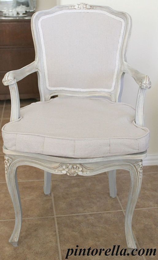 cane chair makeover reveal, chalk paint, painted furniture, Sewed a cushion cover with piping