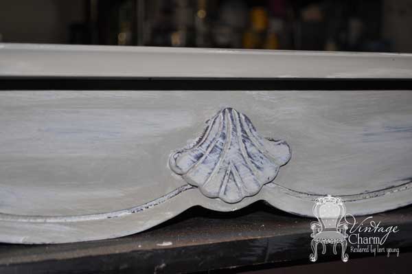 weathered grey coffee table, painted furniture, shabby chic, Wet distressing just started no wax