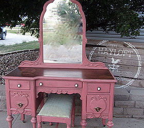 pink cameo vanity, painted furniture