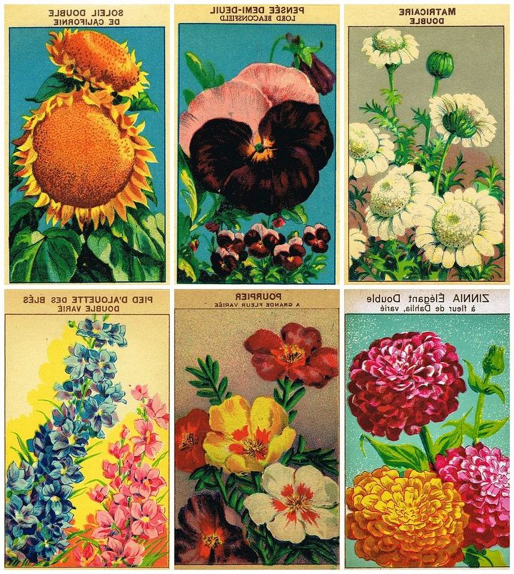 printable vintage seed packet banner, gardening