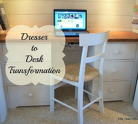 dresser to desk transformation, painted furniture, The finished product