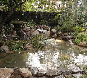 backyard waterfall water garden pond restoration remodel repair with led lighting, landscape, outdoor living, ponds water features, Backyard Waterfall Water Feature Water Garden by Acorn Landscaping of Rochester NY We offer Pond Servive Pond Repair Pond Restoration Pond Maintenance Pond Installation and Pond Help or Consultations We service all Rochester NY