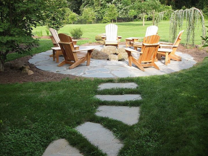 natural flagstone patio fire pit