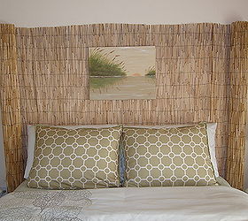 re purposed fence into a head board you don t have to use items for their intended, bedroom ideas, home decor, repurposing upcycling, Beachy headboard Total cost 20 00 and about 30 minutes time