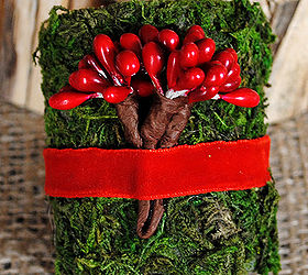 diy moss napkin rings, crafts, Close up of the rings