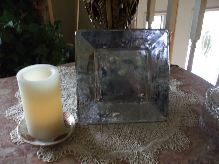atualizao de pintura em vidro com fotos, A placa de vidro transparente com tinta spray Mercury Glass