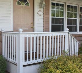 spring summer porch updates, chalkboard paint, crafts, curb appeal, seasonal holiday decor, wreaths, All railings crisp white
