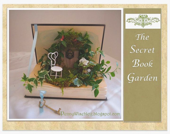 mini garden in a book, crafts, home decor