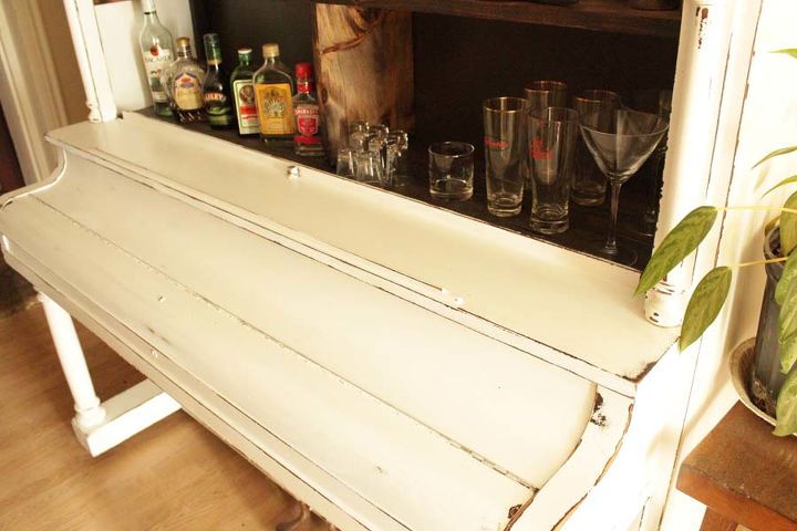 re purposed piano, diy, how to, painted furniture, repurposing upcycling, Close it up and hide the clutter of the drawer
