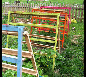 fun funky free garden trellis tomato cage, gardening, homesteading, repurposing upcycling, I used these trellises for training my cucumbers and tomatoes They were constructed of skinny pallets that my husband brought home from work and twine