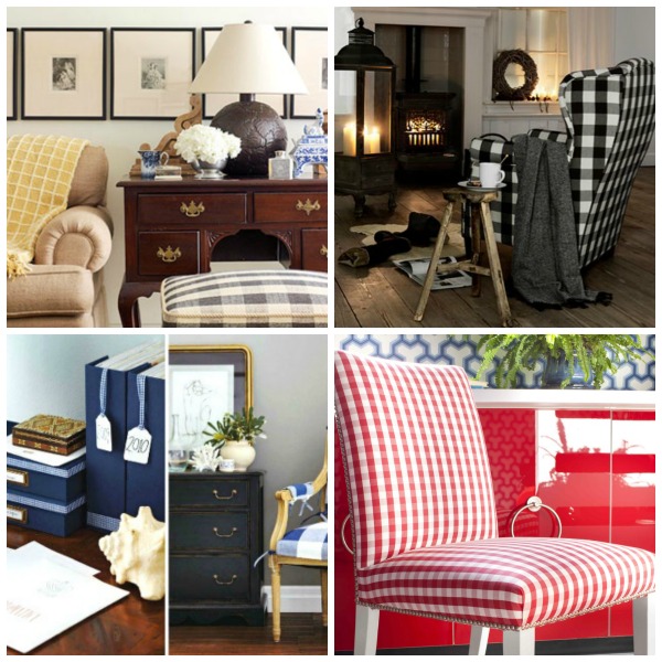 getting gingham check and plaid glamor, home decor, Gingham check and plaid in primary colors look great on chairs or as accent pieces and accessories