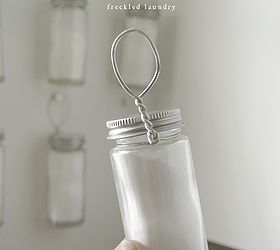 simple spice storage, organizing, storage ideas, Floral wire twist around jar next to form a loop for hanging
