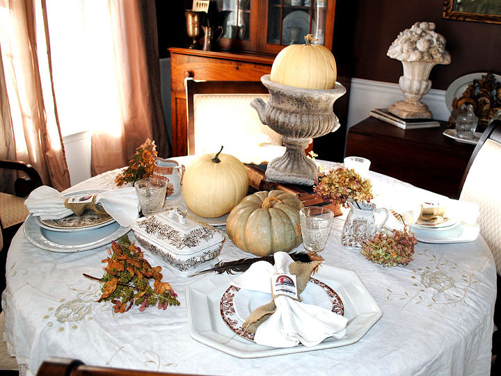 my table is all set for thanksgiving, seasonal holiday d cor, thanksgiving decorations, My Thanksgiving Table