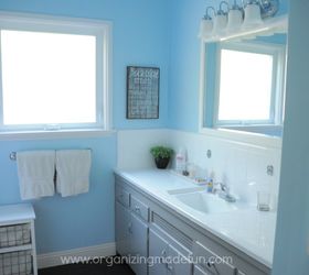 before and after of kids bathroom, bathroom ideas, countertops, home decor, Kids bathroom finished