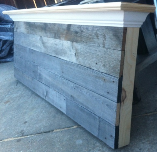 queen size barn wood headboard, bedroom ideas, painted furniture
